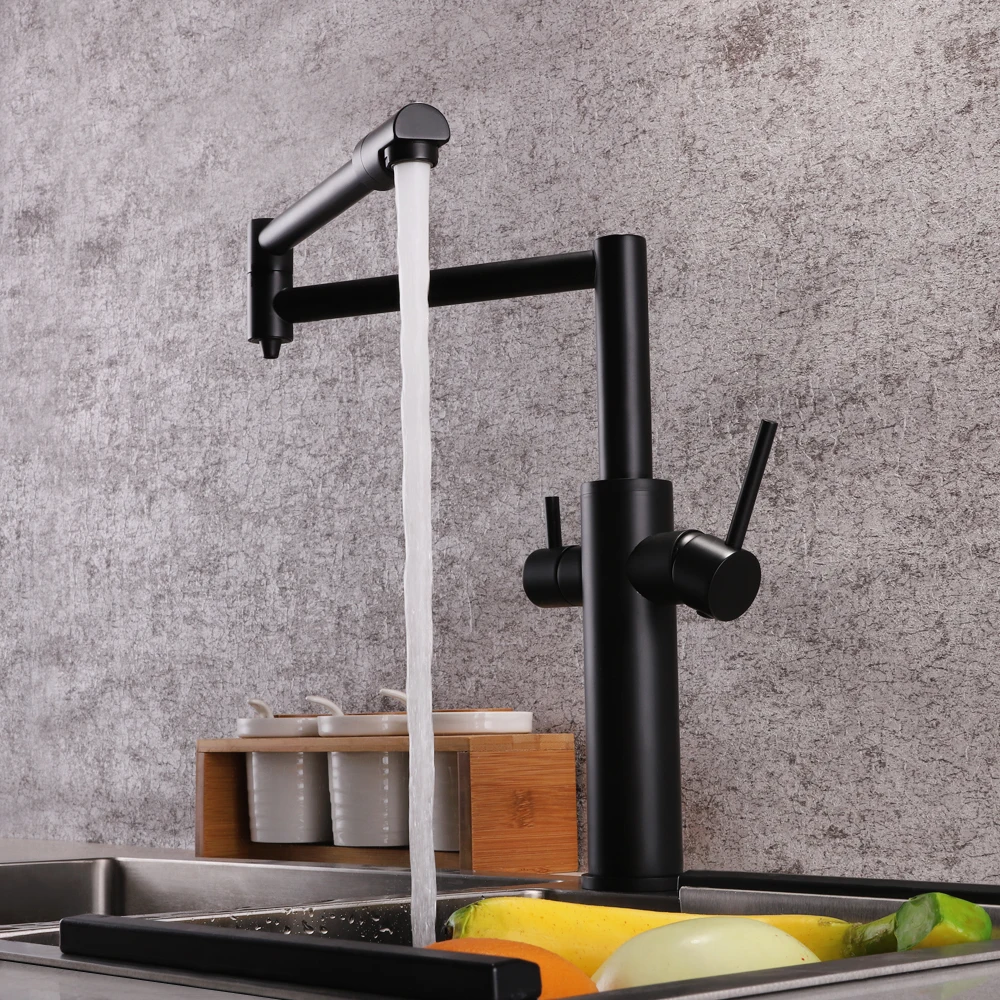 SKOWLL Kitchen Faucet Dual Handle Drinking Water Filter Dot Brass Purifier Vessel Sink 360 Degree Rotating Folding Spout SKOWLL Kitchen Faucet Dual Handle Drinking Water Filter Dot Brass Purifier Vessel Sink 360 Degree Rotating Folding Spout