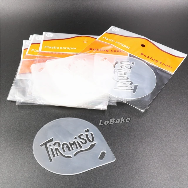 10 pieces lot creative 4 inches tiramisu english letter pp plastic cake letter stencil