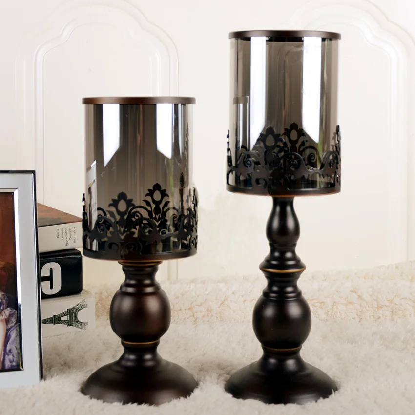 The new European model room soft home decorations red crystal glass