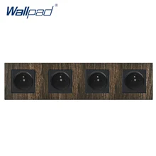 Четырехместная французская Силовая розетка, настенная панель, металлическая рама, дерево, 4 варианта, французская розетка, розетка переменного тока, настенная пластина, 344*86 мм, обустройство дома