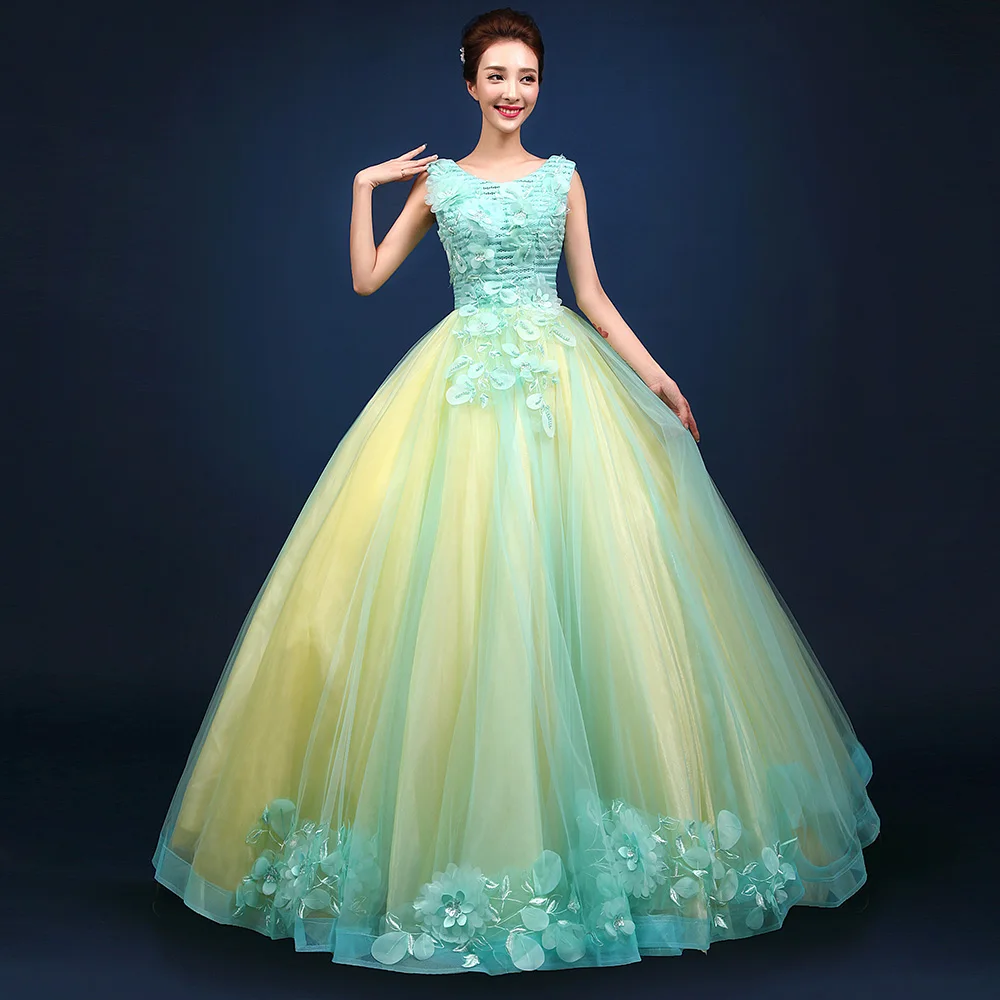 Light blue and yellow dress Clearance