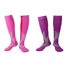 Для мужчин и женщин Спорт на открытом воздухе бег Компрессионные носки леггинсы для бег длинные прямые носки колено формирование мягкие впитывающие носки