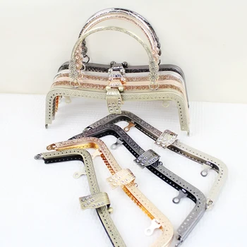 

1 Piece Size 20 CM Maleta De Ferramenta Metal Coin Sewing Purse Making Supplier Metal Purse Frame With Handle Obag Purse Frame