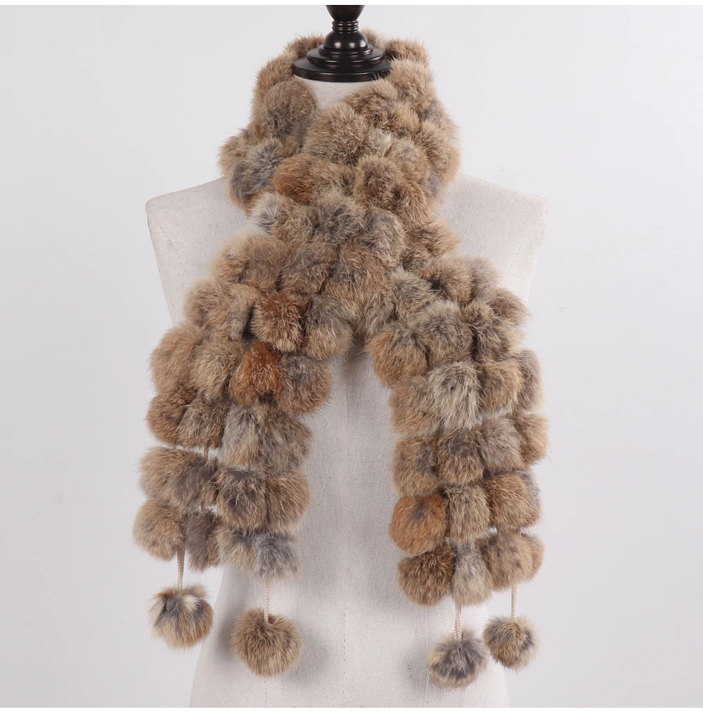 Женский зимний теплый шарф из натурального кроличьего меха, горячая распродажа, натуральный кроличий мех, шарф, женские шарфы из натурального меха, опт и розница