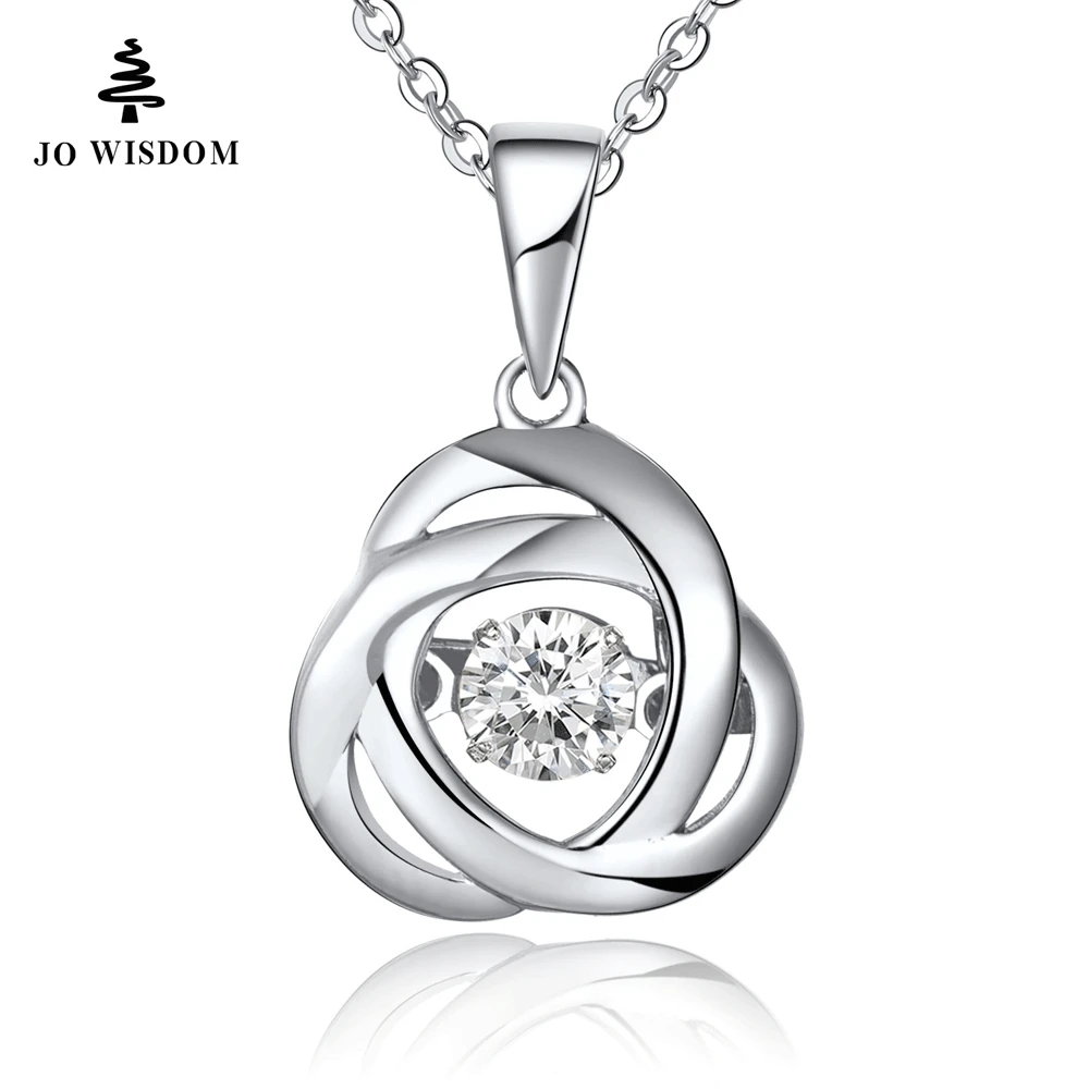 JO WISDOM Natural Gemstone Pendant Necklaces Dancing Gemstone Women's