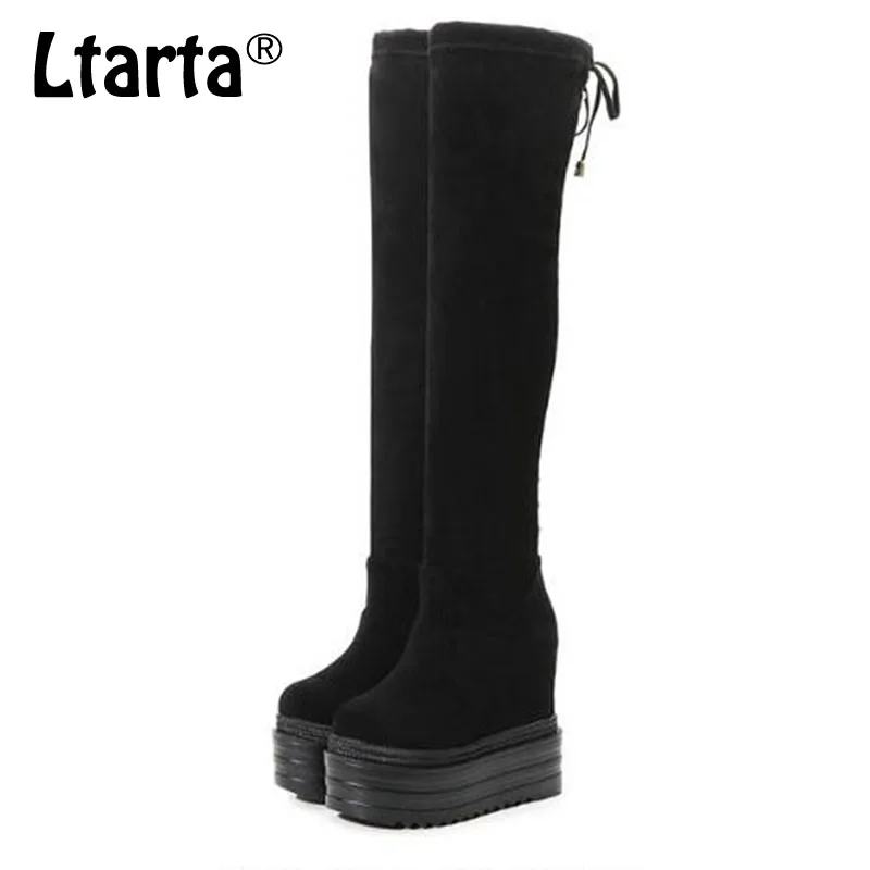 

High Joker Skinny Sexy over-the-knee Boots 2019 Winter Women Platform Wedge Heels Boots Increased women's Boots ZYW-521-75