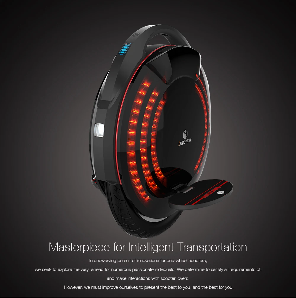 INMOTION V8 Электрический Одноколесный велосипед Monowheel Одноколесный самокат EUC внедорожный приложение с декоративными лампами электрический самокат