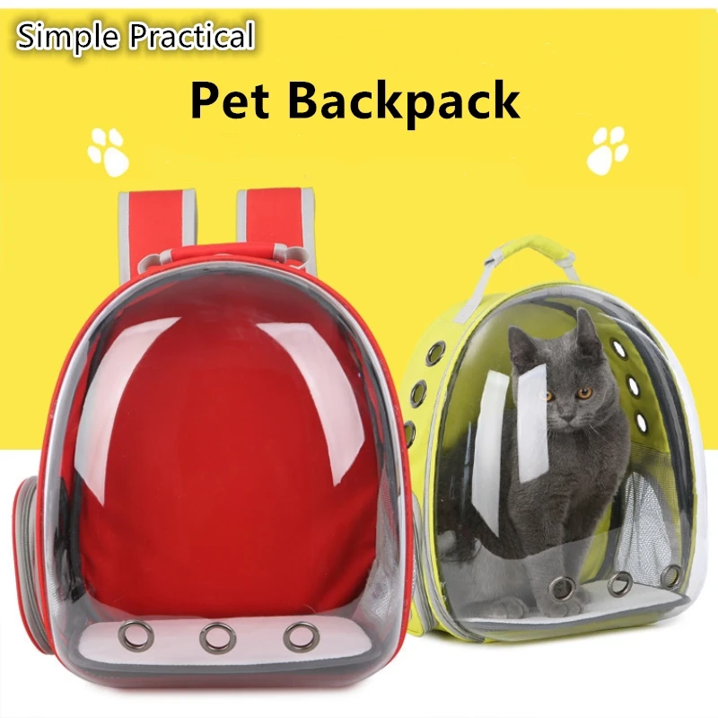 

Nice PVC Transparent Dog Bag Hot Sale Backpack For Small Dogs Cats Backpackers Favorite Cat Knapsack Walk Out Used Dog Carrier