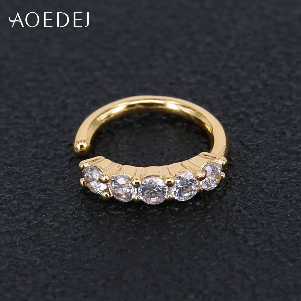 AOEDEJ Кристальное носовое кольцо золотого цвета 8 мм украшение для пирсинга носа Tpyes Helix серьги для ушного хряща пирсинг Nez Tragus