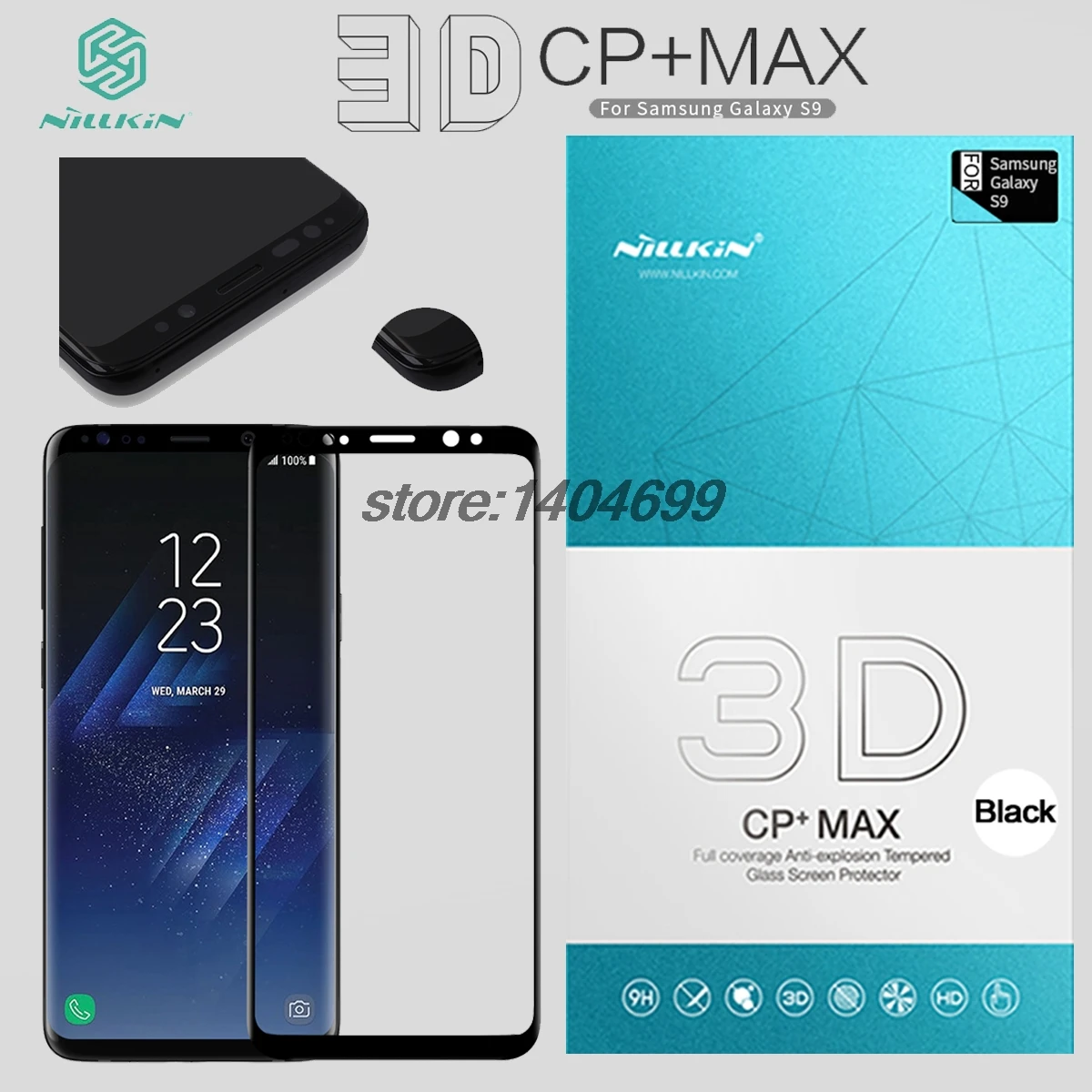 С рисунками для Samsung Galaxy S9 закаленное стекло 3D CP + Max Nillkin Защитное экрана |