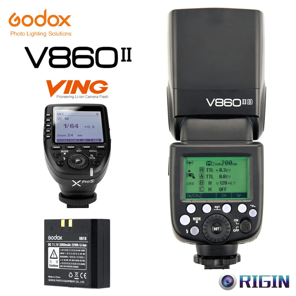 

Godox V860II-S GN60 HSS 1/8000s Off Camera Flash Speedlite 2.4G Wireless X System With lithium battery+Xpro-S Kit For Sony