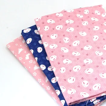 

Syunss,Cake Rabbit 3Style Printed Cotton Fabric DIY Tissue Patchwork Telas Sewing Baby Toy Bedding Quilt Tecido Tilda The Cloth