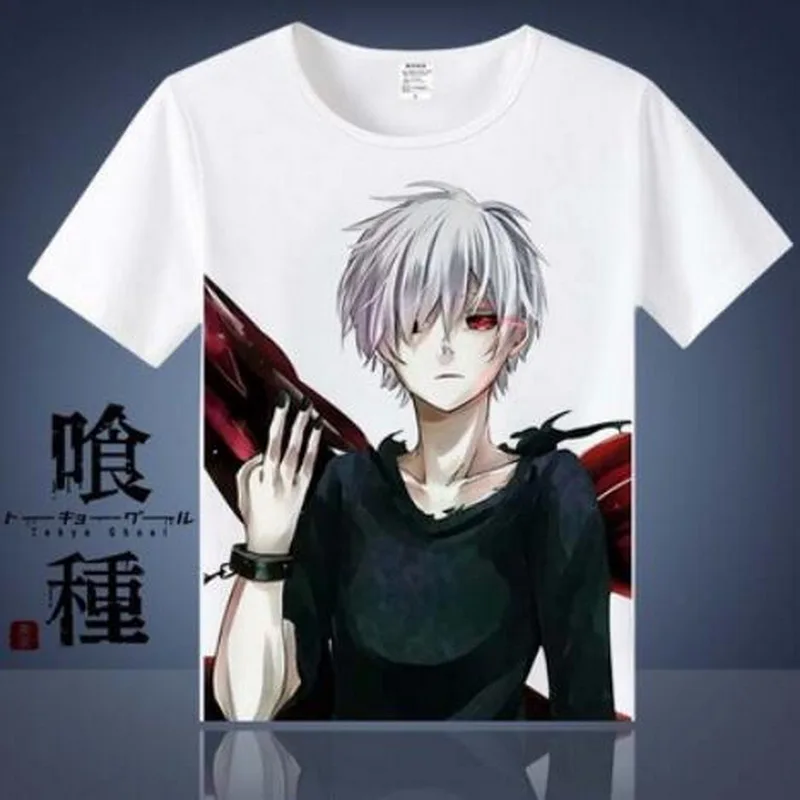 Новинка, футболка с цифровым принтом «Токийский Гуль», футболка с коротким рукавом, футболка для мужчин
