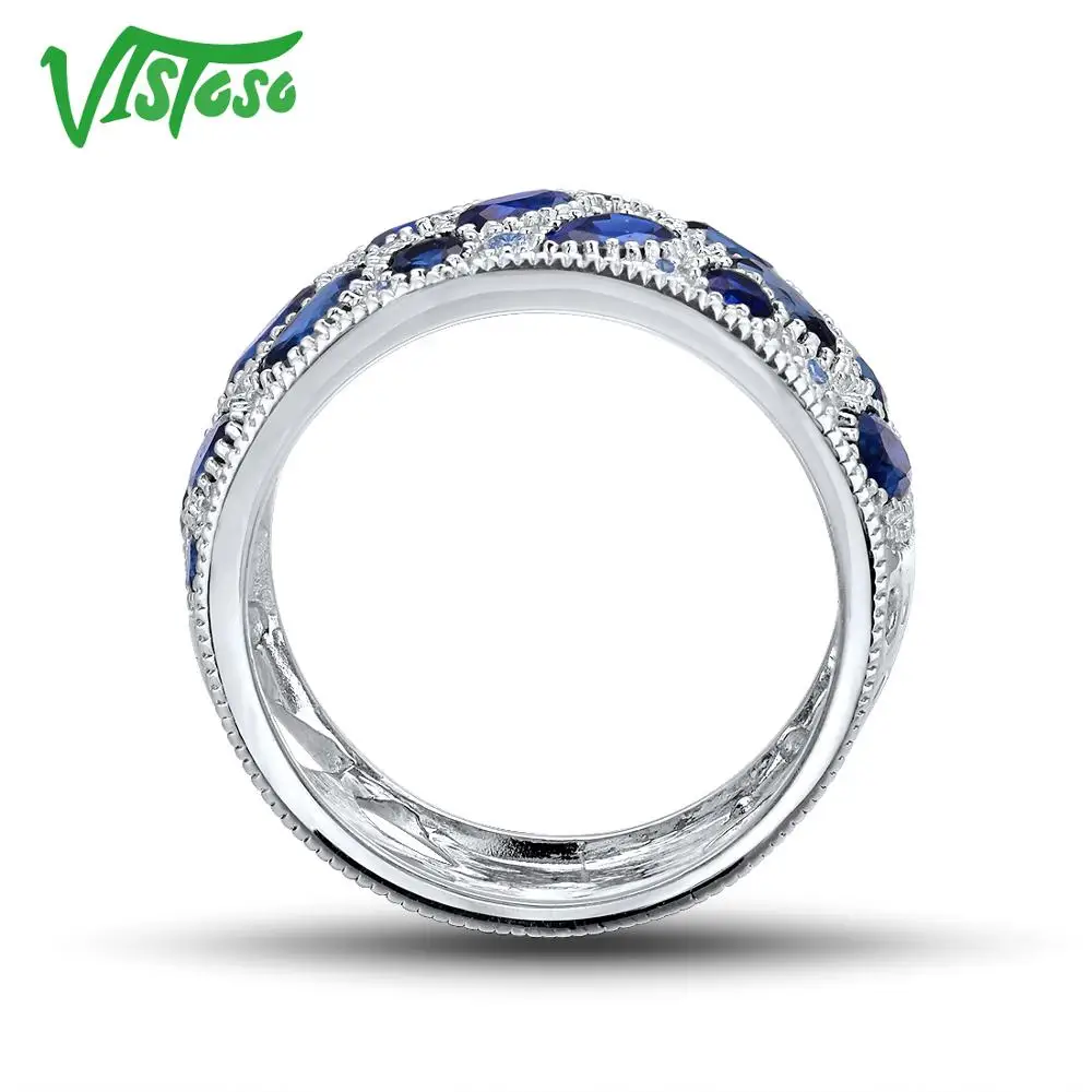VISTOSO 14 K кольца из белого золота для женщин подлинные сверкающие бриллианты