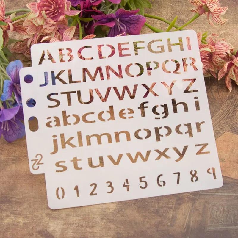 

Letters Numbers Sticker Painting Stencils for Diy Scrapbooking Stamps Home Decor Paper Card Template Decoration Album Crafts Art