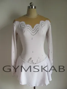 

2018 Elegant Figure Skating Dress Women's Girl's Customized Ice Skating Dress Long-sleeved Gymnastics Costume 8164