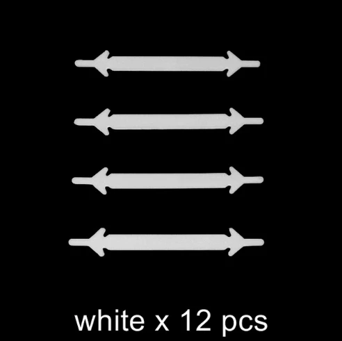 16 шт./лот и 12 шт./лот аксессуары для обуви Новинка шнурки для обуви унисекс эластичные силиконовые шнурки резиновый шнурок N067 - Цвет: B-white-12pcs