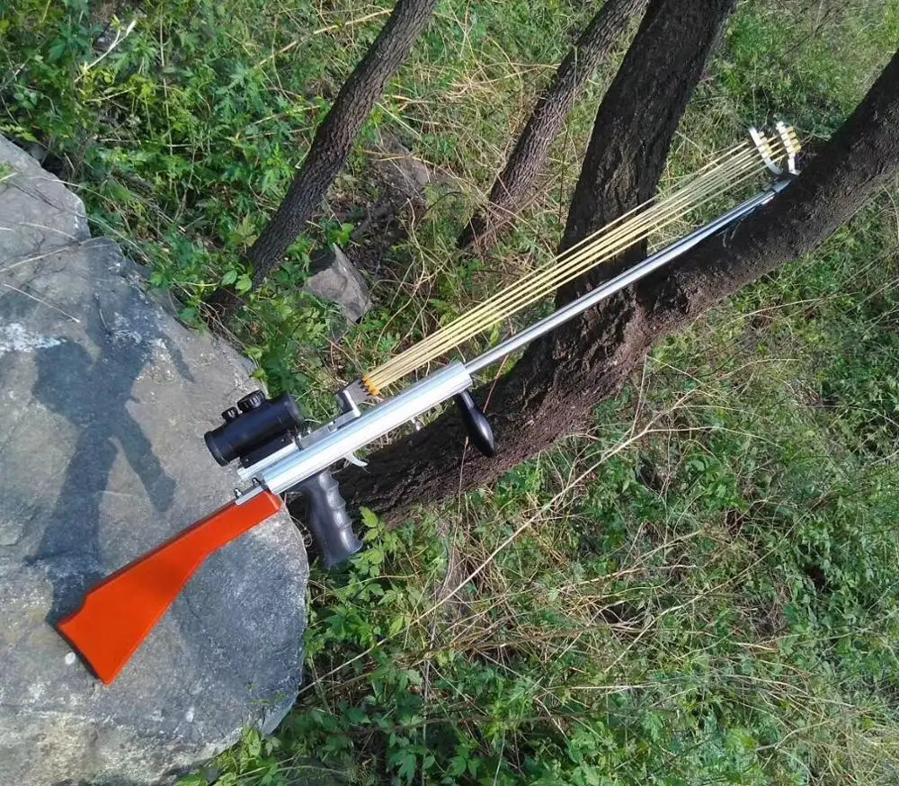 

Smooth-bore mechanical Ammo slingshot Target shooting Hunting Fising tools Long-range strike DOUBLE HANDLE Catapult sling shot