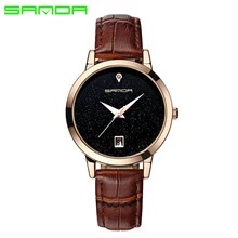 2016 de Lujo de Las Mujeres relojes de Moda relojes de Marca Relojes de Cuarzo-reloj Impermeable Mujer Hombre relogios masculinos de Cuero