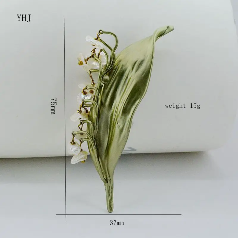 Украшения в форме лилии натуральный жемчуг спрей, листья, ракушка, женские броши