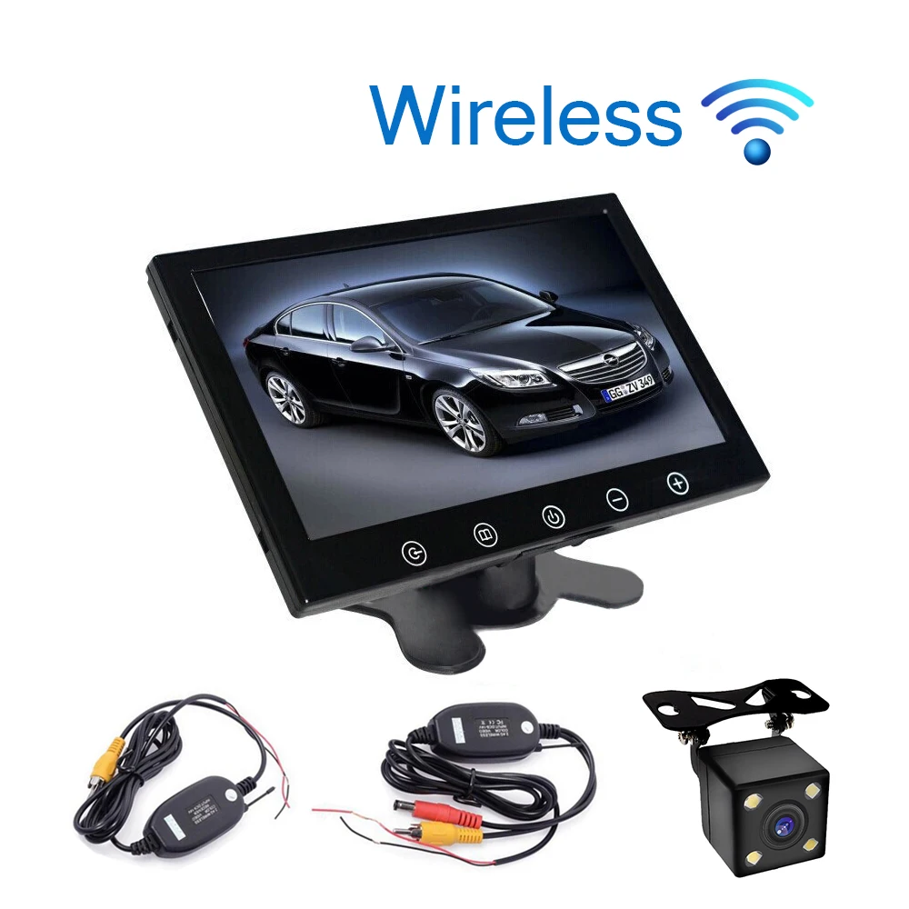 

Car Styling 12V-24V 9 inch TFT LCD Touch Screen Car Headrest Display Monitor Rear View Display for Rearview Reverse BackupCamera
