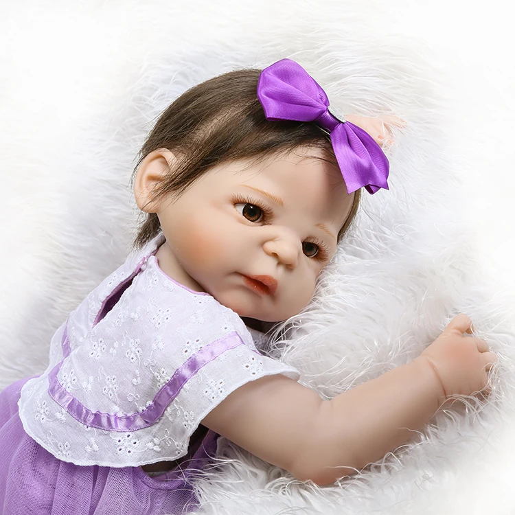

55cm Full Silicone Body Baby Reborn Doll Toy Like Real 22inch Newborn Princess Girl Babies Toddler Doll Bathe Toy Birthday Xmas