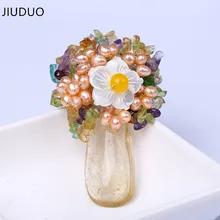 JIUDUO Water Drops Pendant Fashion Brooch Sweater Lily Flower Buttons As Gift JIUDUO Water Drops Pendant Fashion Brooch Sweater Lily Flower Buttons As Gift