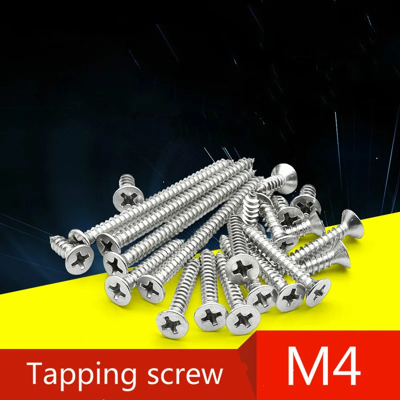 60pcs 304 stainless steel self tapping screws cross recessed