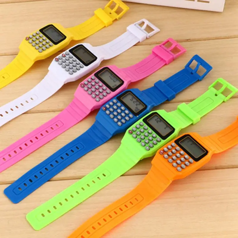 

Fashion Child Kid Silicone Date Multi-Purpose Electronic Calculator Wrist Watch W2952001