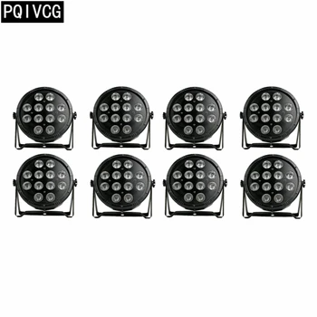 

8 pieces / lot 12x12w led par lights 12w rgbw 4in1 led lamp beads dmx512 plastic flat par light