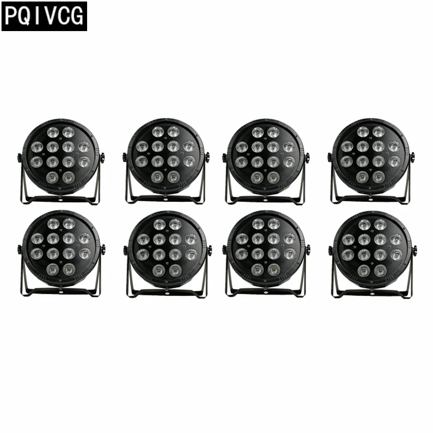 

8pcs/lot 12x12w led par lights 12w rgbw 4in1 led lamp beads dmx512 plastic flat par light