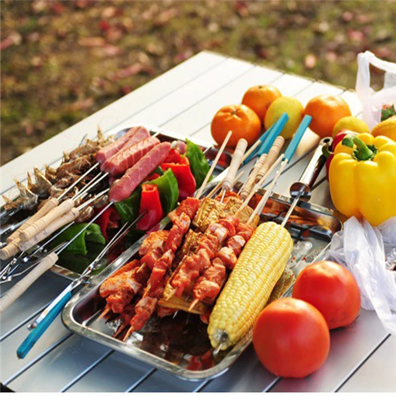  New BBQ Food Tools Stainless Steel Food Tray Plate Barbecue Grill
