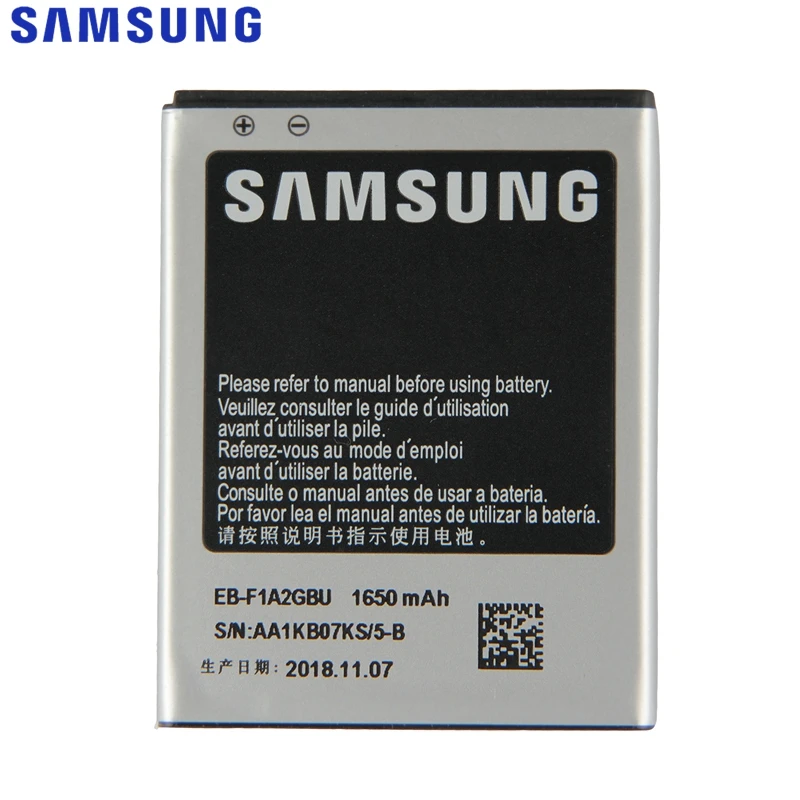 

SAMSUNG Original Replacement Battery EB-F1A2GBU For Samsung I9103 I9100 I9050 I9108 I777 B9062 Authentic Phone Battery 1650mAh