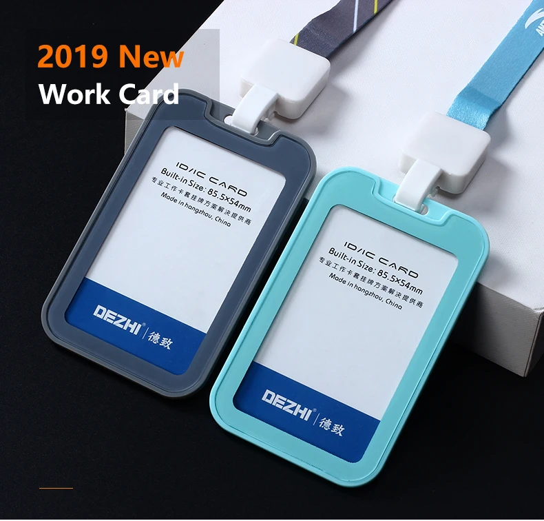 

DEZHI Id Work Card Holder Cartoon Retractable Creative Plastic Badge Holder Work Name Card