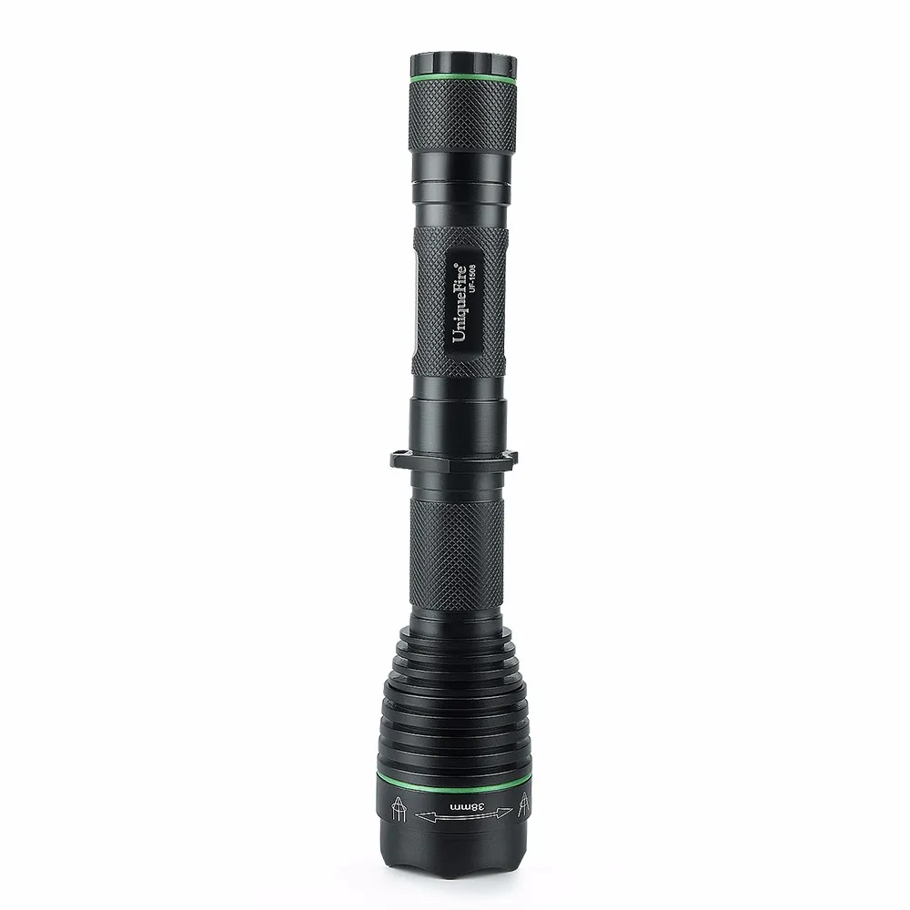 UniqueFire UF-1508-38 Cree XMLXML2 T6 Rechargeable LED Flashlight Torch Lamp 2 18650 Battery(Black)+Two Slot Charger 4