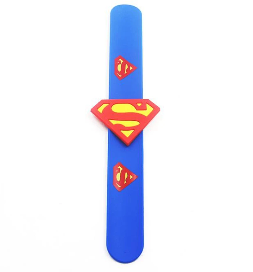 1 шт. браслет "Супергерои" силиконовые Superman Spiderman Batman чудо-женщина наручная цепочка автоматический обжим одежда Стиль детская игрушка