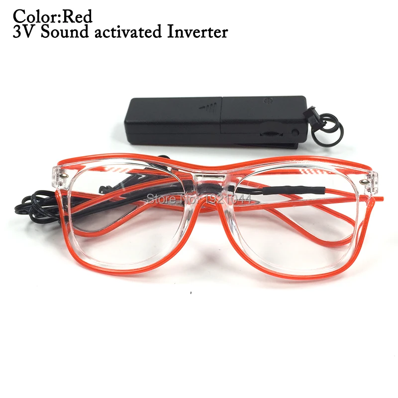 Best Offers New Design 10color 100pcs El Wire Fashion Neon LED Light Up Glow Sun Glasses Rave Costume Party DJ DIY Decoration
