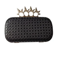 Frauen schwarz klassische strass kupplung abendtaschen handtasche brieftasche