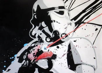 

100%Handmade Star Wars Stormtrooper 24x36 oil painting NOT print