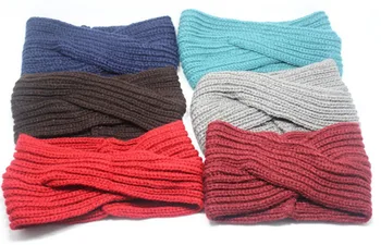

T175319 2107Fashion solid turban headband new girls knit comfort hair band hair accessorise for women beanies winter band