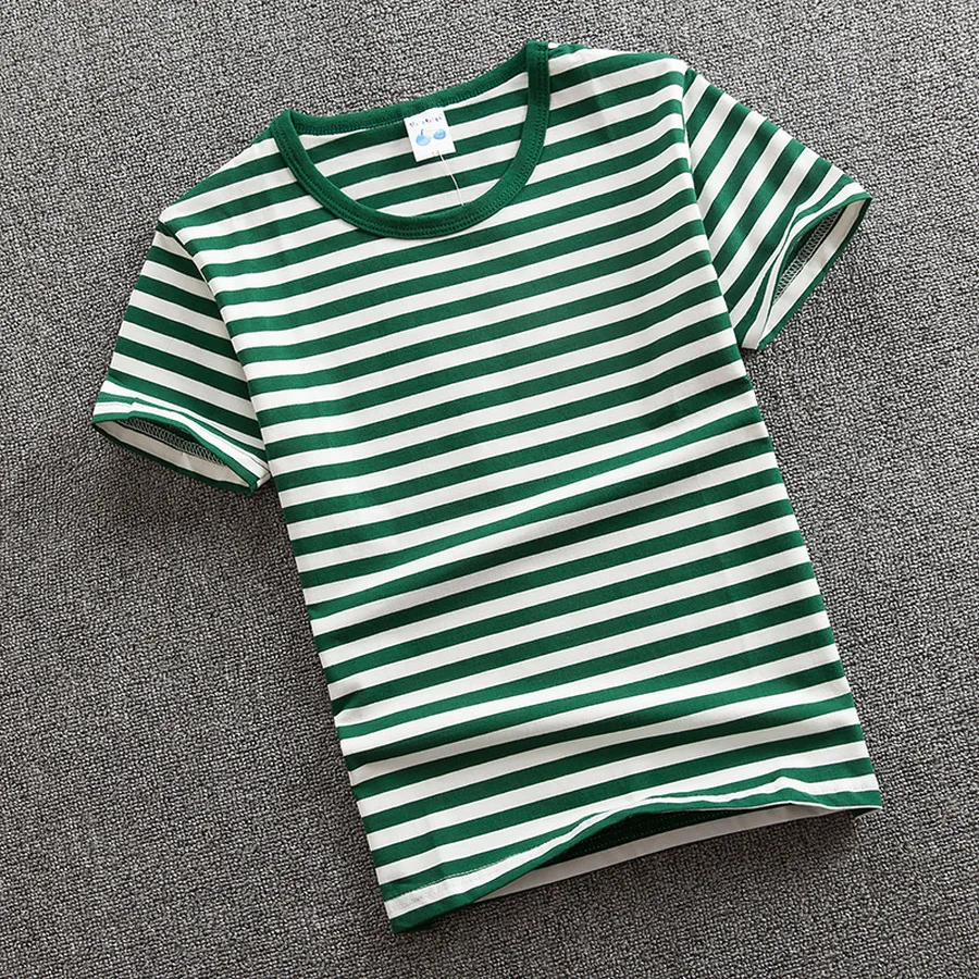 

Cotton Tshirt for Boy Teenager Kids Summer Short Sleeve Tee Shirt Children Fashion Striped T-shirt Top 6 8 10 12 14 15