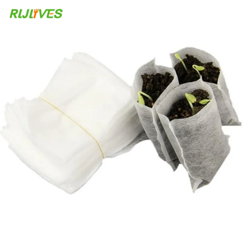 100 шт 8*10 см Нетканые ткани сеялки мешки для питомника кассеты для рассады мешки для растений ткани Садовые принадлежности