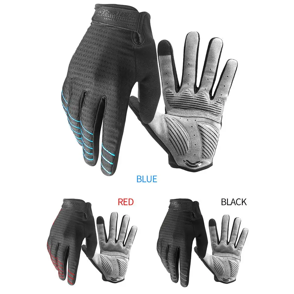 New Full Finger Exercise Man Woman Bicycle Gloves Shockproof Touch Screen Sponge Bicycle Long Finger Gloves