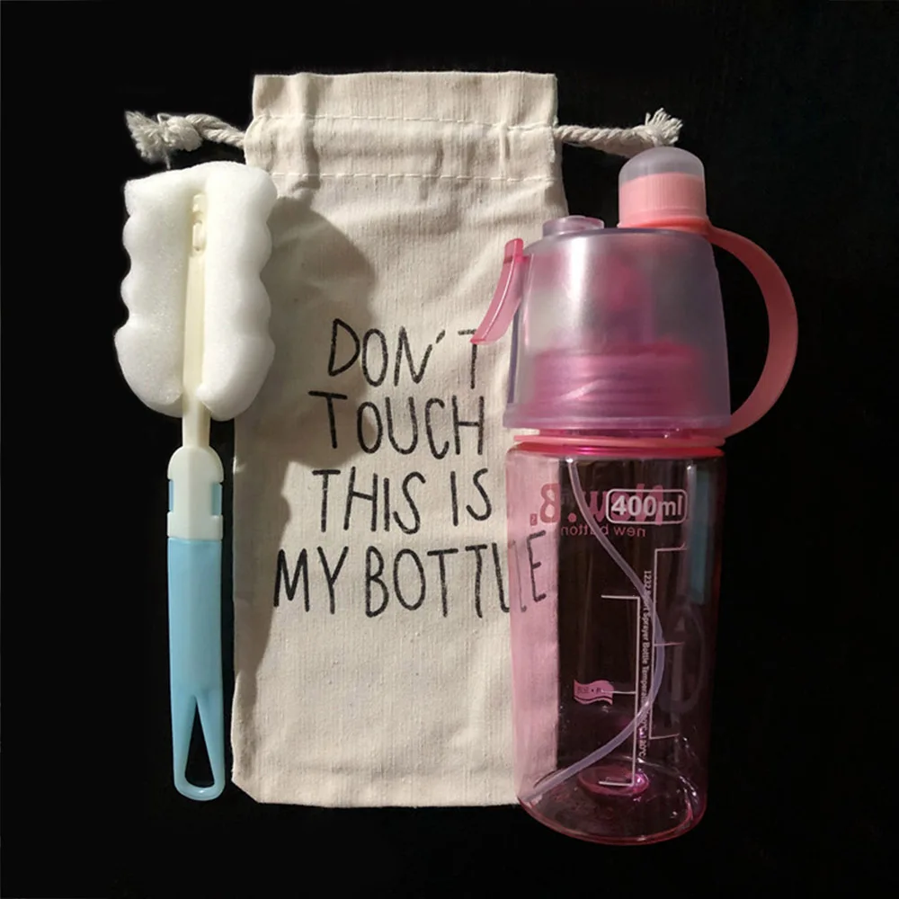 400ml Plastic Spray Water Bottle Portable Drinking Cup Outdoor Climbing Bottles - Цвет: 400ml