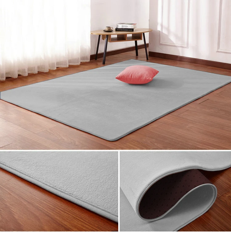 Однотонный толстый коралловый флисовый ковер журнальный столик для гостиной одеяло для спальни прикроватный прямоугольный оконный коврик татами коврик для йоги