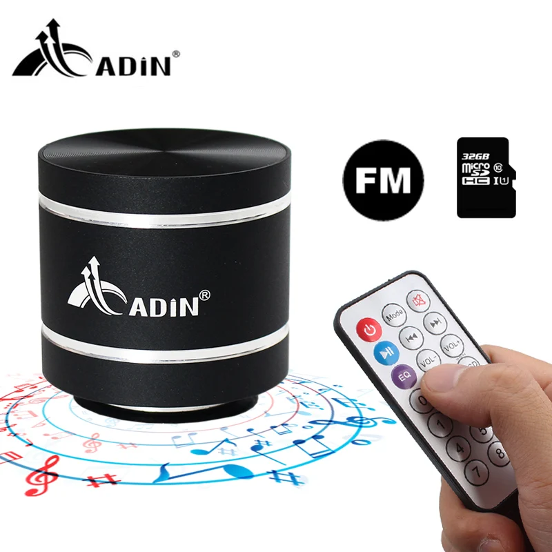 

Adin Hifi Portable Vibration Speaker with FM Radio Mini 5W Subwoofer Powerful Music Speakers for Laptop TF Card Remote Control
