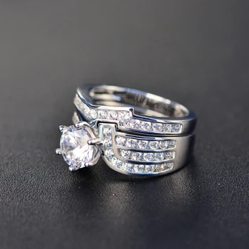

Fantasy Three Circle White Cubic Zirconia 925 Sterling Silver Wedding Ring Fashion Jewelry Gifts Size 5 6 7 8 9 10 HERR0122