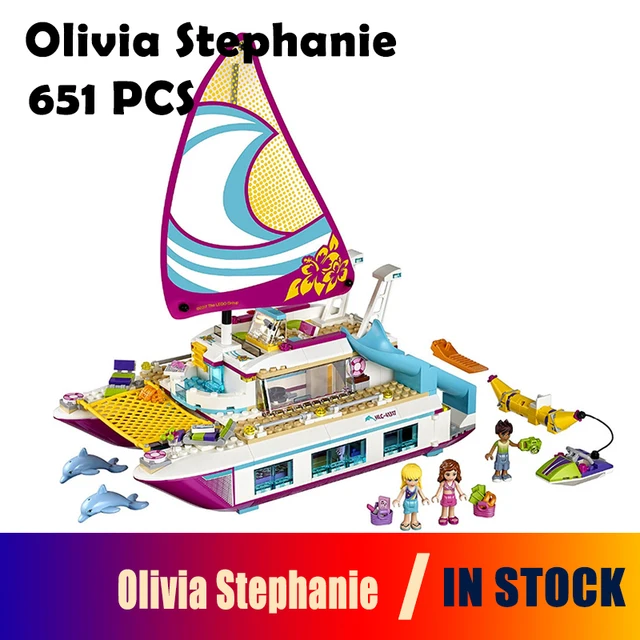 Model Building Block Brick 01038 Friends Sunshine Catamaran Dolphins