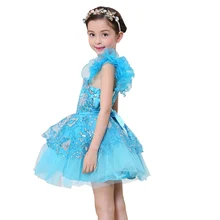 Детская одежда для девочек зеленый/расшитое блестками платье с вышивкой и цветочным принтом, пачка, платье для танцев, танцевальное Феи для выступления, под костюм, туфли