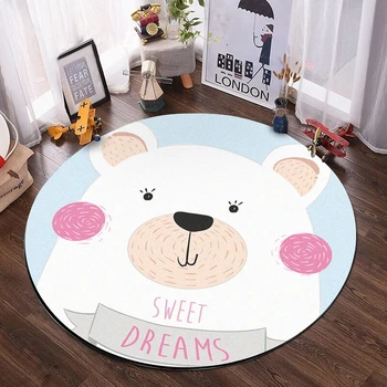 

Cute Bear Whale Carpets and Rug Nordic Style Kids Room Bedroom Animals Round Carpet Tapete Children Play Game Non-Slip Floor Mat